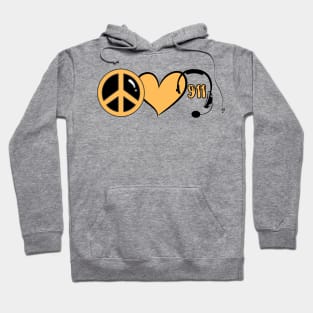 911 Dispatcher Peace Love Dispatch Hoodie